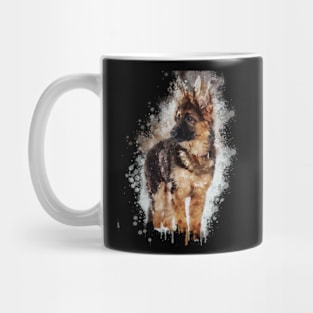 German Shepherd Dog Watercolor Portrait Mug